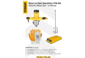 Resim RTM396SET Elektrikli Boya ve Harç Karıştırıcı 4'lü Set -Eldiven-Boya Karıştırıcı Ucu-Zımpara Malası 