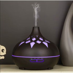 Resim sonx Aroma Difüzör Gece Işığı 7 Led DESENLİ Nemlendirici Kumandalı Buhar Makinesi 550 ml 