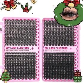 Resim Büyük Kapasiteli Sahte Kirpikler, 800 adet/600 adet Kirpik Kitabı, Renkli Sahte Kirpikler, Doğal ve Yoğun Sahte Kirpikler, Evde DIY Yapıştırılabilir, Arkadaşlar ve Aile için Noel Hediyeleri Olarak Uygun, En İyi Noel İçin 