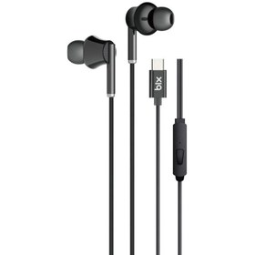 Resim Bix HF01C Type-C 14mm Extra Bass Özellikli Mikrofonlu Kulak içi Kulaklık Siyah 