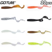 Resim Goture 10 Adet Yumuşak Balık Oltası Wobblers Suni Olta Grub Solucanlar, Levrek Alabalığa ve Sazana Özel 
