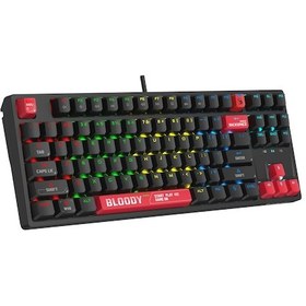 Resim Bloody S87 Mekanik Kırmızı Switch RGB Anti-Ghosting Kablolu Klavye 