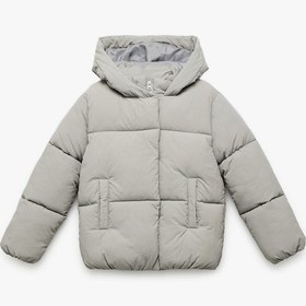 Resim Koton Uzun Kollu Kapşonlu Şişme Mont Gri 6wkg20025aw Gri 