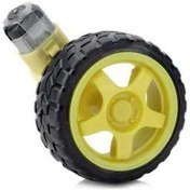 Resim Sarı Tekerlek + Redüktörlü Dc Motor 