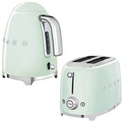 Resim Smeg KLF03PGEU Pastel Yeşil Kettle ve 1x2 TSF01PGEU Ekmek Kızartma Makinesi Seti 