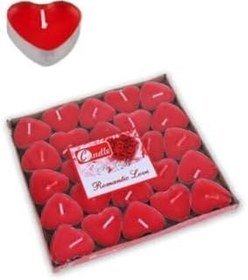 Resim hyd Kırmızı Kalpli Tealight Mum 50'Li Kırmızı 