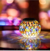 Resim Gaojunshop01 Renk Değiştiren Güneş Enerjili Cam Mozaik Top Led Bahçe Aydınlatma Style3 