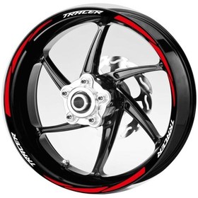 Resim Beyaz-Tracer-Yazılı-3-Parçalı-Reflektif -Kırmızı-Jant-Şeridi 