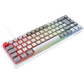 Resim Rampage Yoru Mini Rgb Red Switch Mekanik Beyaz/gri Type-c Kablolu Gaming Klavye 