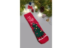 Resim Redbox Butik Hohoho Cristmas Kırmızı Dizaltı Çorap 