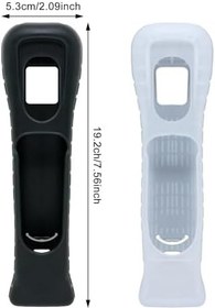 Resim yueton Nintendo Wii Motion Plus Uzaktan Kumanda için 2 adet Siyah ve Beyaz Yedek Genişletilmiş Silikon Koruyucu Kılıf 