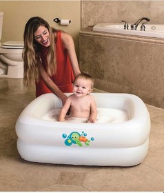 Resim Bestway 51116 Kare Bebek Havuzu 86x86x25 CM.Bebek Şişme Havuzu Çok Renkli 