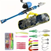 Resim BRAVMACK Başlangıç Balıkçılık Kiti - 1.5m Teleskopik Çubuk ve Spinning Makara Kombinasyonu, Tackle Kutusu, Yemler, saç tokası ve Aksesuarlar Dahil, Tatil için Mükemmel Hediye, Balıkçılık Ekipmanı | Teleskopik Çubuk | Dayanıklı Balıkçılık Ekipmanı, Balıkçılık Malzemeleri 