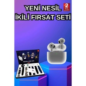 Resim 3.nesil Tws Bluetooth Kulaklık Bluetooth Bağlantılı Akıllı Saat Amoled Ekran Plastik Hasır Kordon 