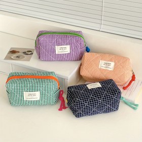 Resim Vintage ilhamlı desenli organizatör çantası - Hafif, taşınabilir depolama torbası, seyahat ve günlük kullanım için, polyester, rastgele desen, sadece elde yıkanabilir. 