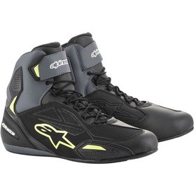 Resim Alpinestars Faster-3 Drystar Wp Korumalı Motosiklet Botu Siyah Gri Sarı 