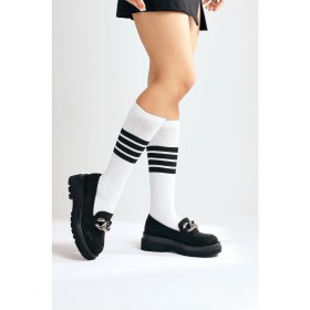 Resim Vitoria Siyah Süet Tokalı Kalın Taban Oxford Günlük Ayakkabı 