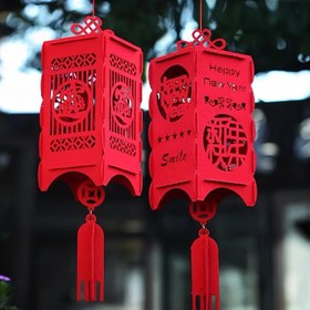 Resim 1 adet, Kırmızı Fener Duvar Süsü, 58.42cm*15.24cm, Kumaş, Çin Yeni Yılı ve Sonbahar Ay Festivali Dekoru, Elektriksiz, Duvara Monte, Şenlikli Parti Oda Dekorasyonu 