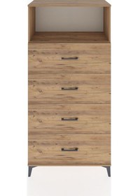 Resim Hyperion Dolap Tek Raflı 4 Çekmeceli 88x44x182 Çam-çam Çam 