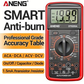 Resim ANENG DT9205A-12 1999 Sayım Dijital Multimetre AC/DC Gerilim Akım Test Cihazı Elektrik Test Metre Profesyonel Analog Multimetro 