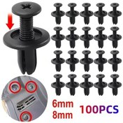 Resim Gaojunshop01 100 Adet 6mm Otomotiv Raptiye Kapama Kelepçe Seti Kapı Panel Çamurluk Tespit Klipsleri 