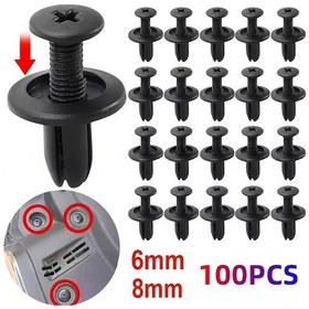 Resim Gaojunshop01 100 Adet 6mm Otomotiv Raptiye Kapama Kelepçe Seti Kapı Panel Çamurluk Tespit Klipsleri 