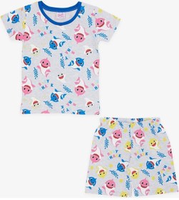 Resim Breeze Kız Bebek Pijama Takımı Renkli Köpekbalığı Desenli 9 Ay-3 Yaş, Açık Gri Melanj-açık Gri Melanj Açık Gri Melanj 