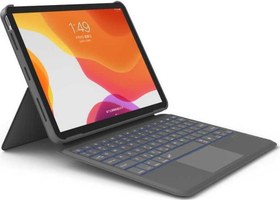 Resim iPad 10. Nesil 2022 10.9 Uyumlu Combo Led Işıklı Magnetik Standlı Touchpad Klavyeli Kılıf Wiwu