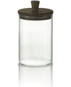 Resim 3'lü Silindirik Sap Akasya Kapaklı Yüksek Borosilikat Cam Saklama Kavanozu Seti - 500ml - 1000ml - 1500ml Şeffaf 