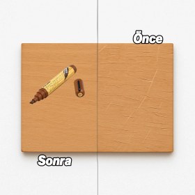 Resim Nzb Mobilya Rötuş Kalemi Dış Budak Renk Ahşap Masa Sehpa Dolap Kalem Parke Çizik Giderici Çatlak Kapatır 