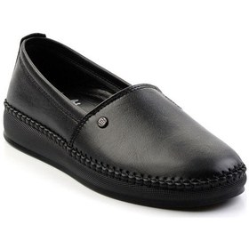 Resim Siyah Leather Kadın Babet K01523021103 Siyah 