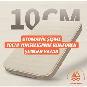 Resim Shufa Otomatik Şişme Çift Kişilik Sungerli Yatak 10 Cm Yüksekliğinde 