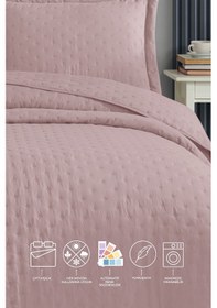 Resim Elart Yatak Örtüsü Helena Çift Kişilik 3 Parça 240x260 Cm Pudra Pudra 