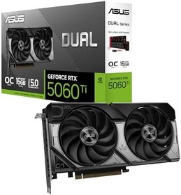 Resim ASUS DUAL-RTX5060TI-O16G-NVIDIA-GEFORCE-RTX 5060 TI-16G-16GB GDDR7-128bit-OC-HDMI-3xDP-DLSS4 EKRAN KARTI 