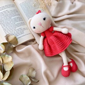 Resim Amigurumi Uzun Kulak Tavşan (Catania) - Koyu Pembe 