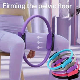 Resim Konfor Köpük Saplı Çok Yönlü Pilates Direnç Halkası - 35.56cm Dayanıklı Çelik Çekirdek Güçlendirici Yoga, Fitness & Rehab için 