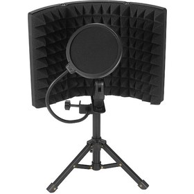 Resim Wezone Ses Yalıtımlı Mikrofon Ekranı - 3 Parçalı Katlanabilir Ses Emici Kayıt Ekipmanı 