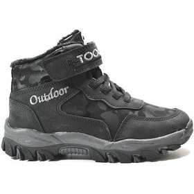 Resim Onlo Ayakkabı 546 Siyah Kürklü Cırtlı Erkek Çocuk Bot Siyah 