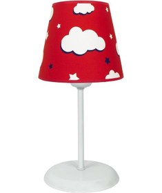 Resim Şenay Aydınlatma Çocuk Odası Konik Kumaş Abajur-Kırmızı Bulut 