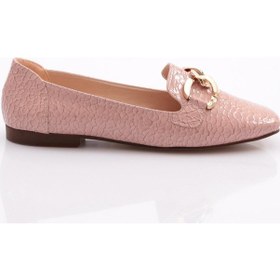 Resim Dgn Y015 Kadin Düz Burun Babet Somon Balık Sırtı 