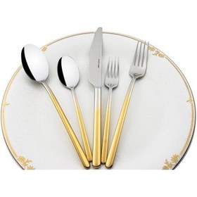 Resim Mikasa Moor Dolce Gold 60 Parça 12 Kişilik Çatal Kaşık Bıçak Seti Altın 