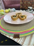 Resim Larimar DecoHandy 39cm Neon Renkli Şeritli Jüt Örme Supla Amerikan Servis 