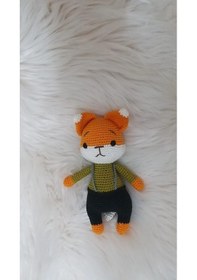Resim Sevimli Tilki Amigurumi Organik Oyuncak 