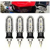 Resim Wangxi 4 Adet Beyaz Motosiklet Led Dönüş Sinyal Işıkları 12v Amber Flaşlı Ön Arka Işıklar Yamaha Honda Bmw Suzukı İçin Dayanıklı Abs Konut 