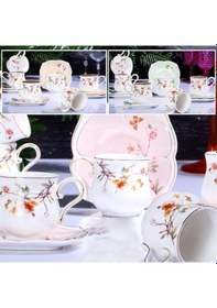 Resim Kosova Flower Porselen 6'lı Fincan Takımı Yeşil ZJN-01 