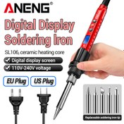 Resim ANENG SL106 sabit sıcaklık dijital ekranlı elektrikli lehim havya EU fiş 11 parça set 220V ayarlanabilir sıcaklıklı lehimleme bakım ekipmanı ev tipi güç aletleri 