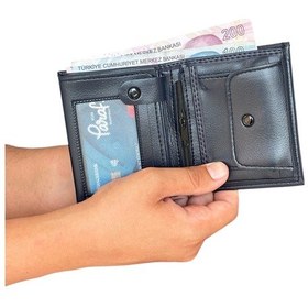 Resim Premium Serisi Özel Kutulu Lüks Deri Klasik Dikey Cüzdan Kemer Kartlık Ve Saat Erkek Seti Lacivert 