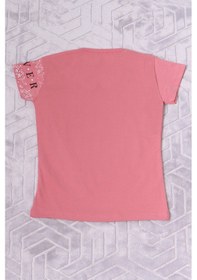 Resim Hçm Kız Çocuk Tshirt Nature Baskılı Bisiklet Yaka E12 Pudra 