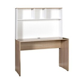 Resim Adore Mobilya Base İtalyan Meşe Beyaz Genç Odası Raflı Çalışma Masası 