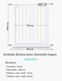 Resim Evokids Ekstra Uzun Çocuk Güvenlik Kapısı 